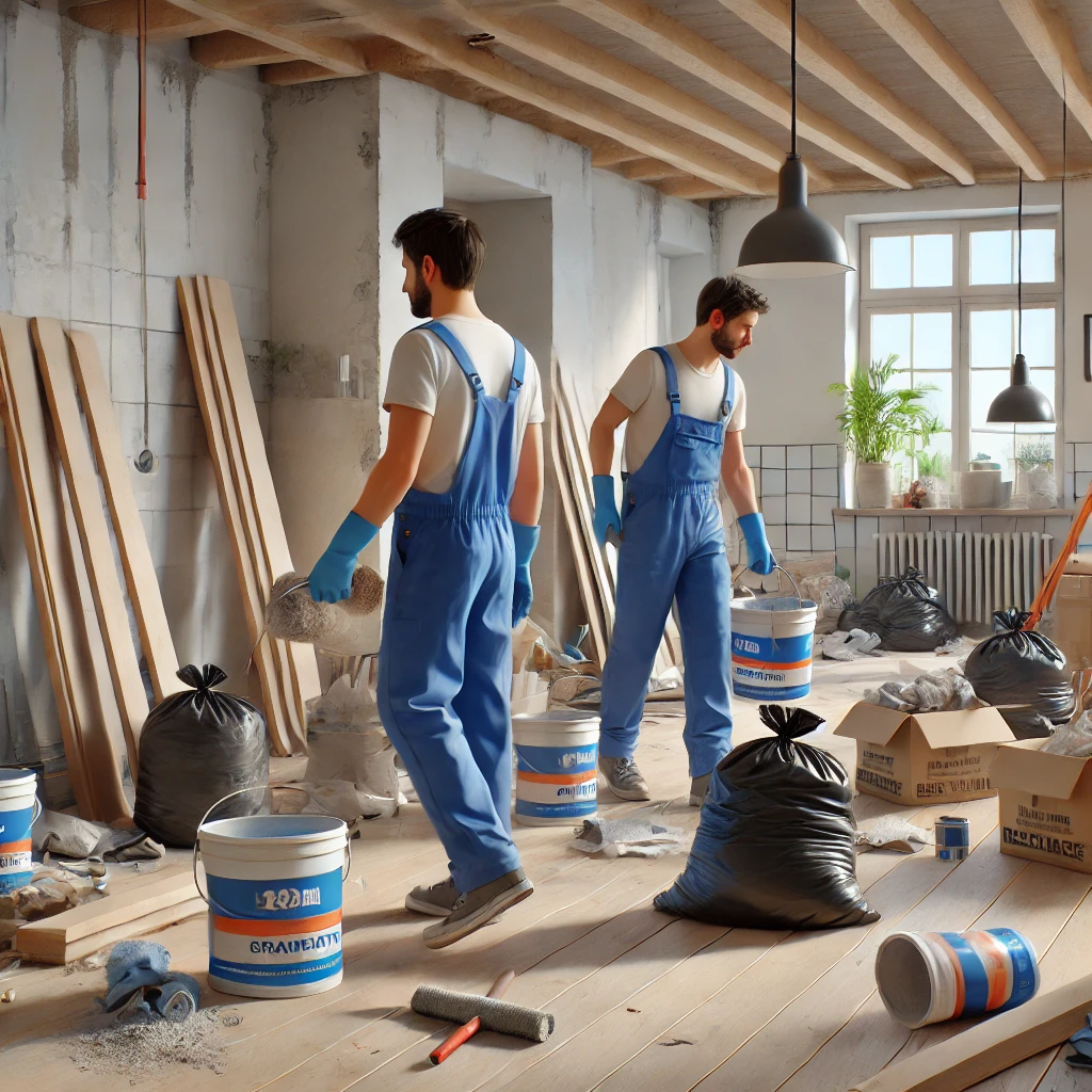 Débarras après travaux en Dordogne avec évacuation des gravats